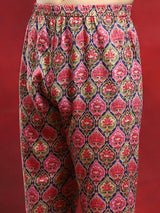 Multicolor Printed Kurta Pyjama With Nehru Jacket - Elganza