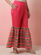 Pink Kurta With Sharara - Elganza