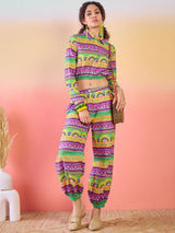 Multicolor Truck Art Co Ord Set with Afghani pants - Elganza
