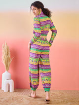 Multicolor Truck Art Co Ord Set with Afghani pants - Elganza