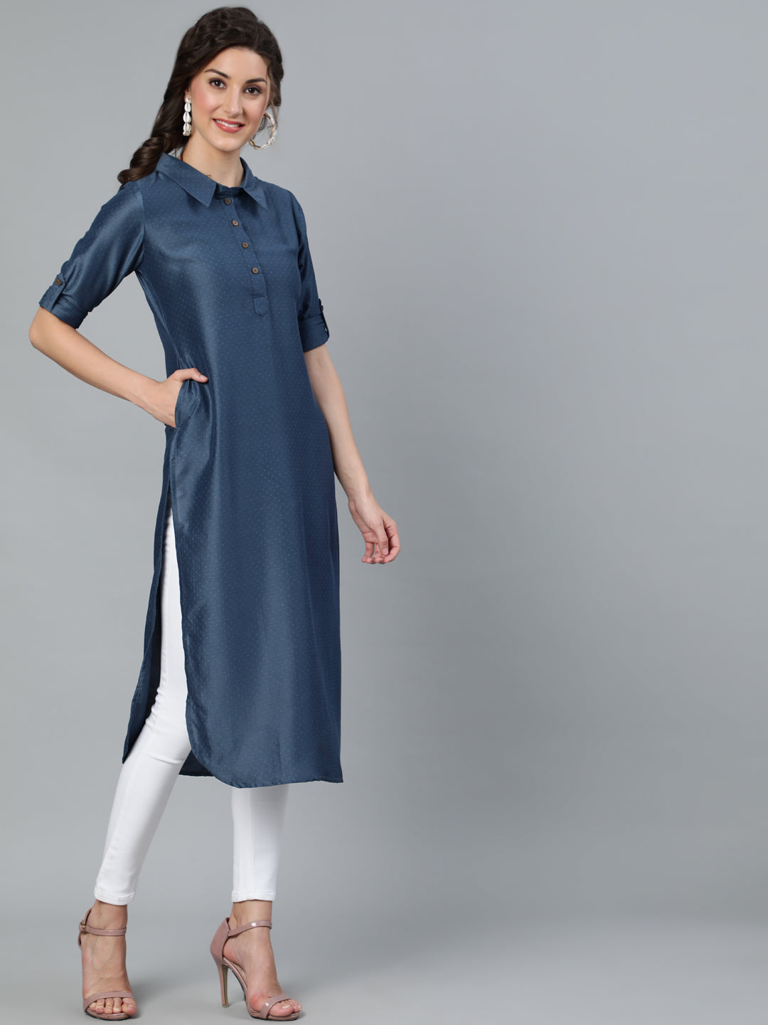 Blue Pathani Kurta - Elganza