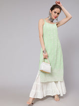 Sea Green Sequin Embroidered Kurta - Elganza