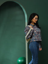 Blue Ethnic Motifs Shirt - Elganza