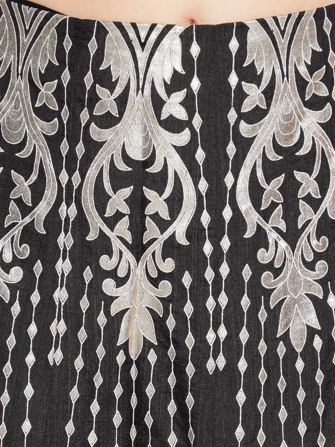 Black Foil Print Lehenga Choli With Dupatta - Elganza