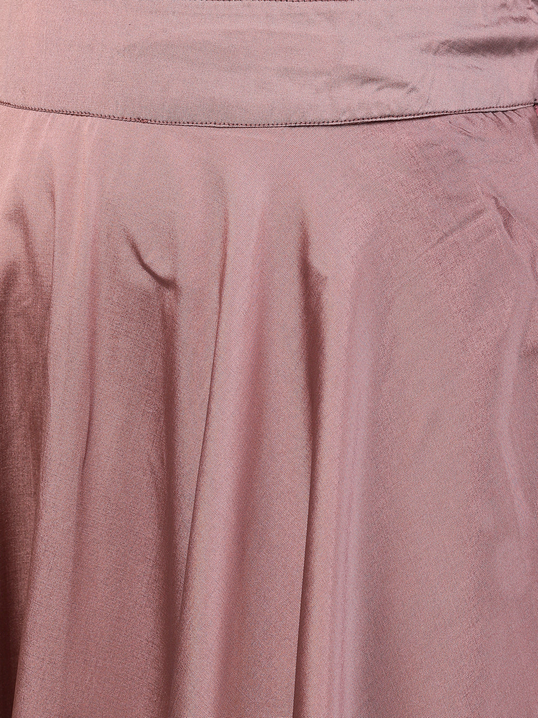 Mauve Flock Print Lehenga Choli With Dupatta - Elganza