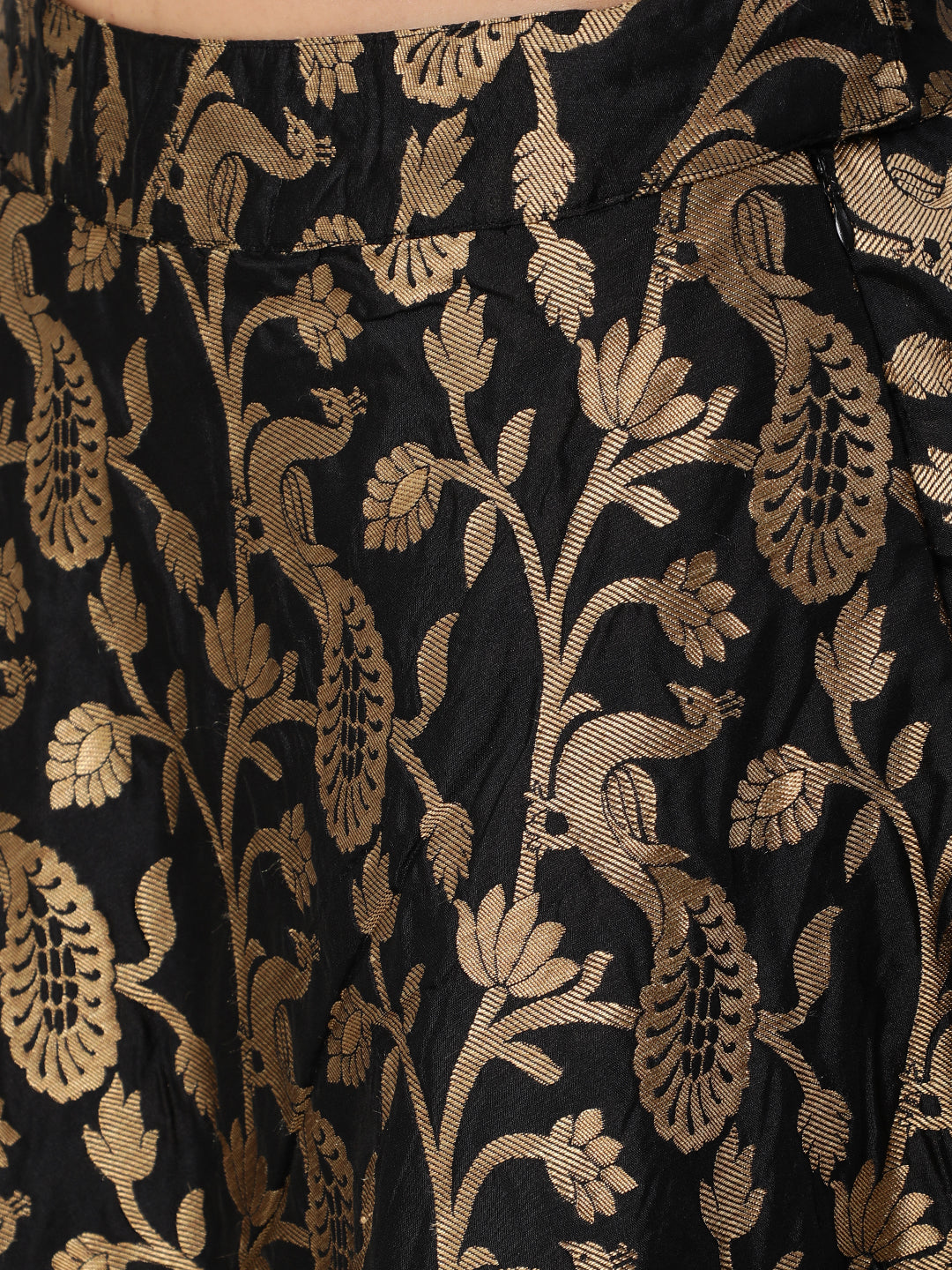 Black Jacquard Lehenga Choli With Dupatta - Elganza