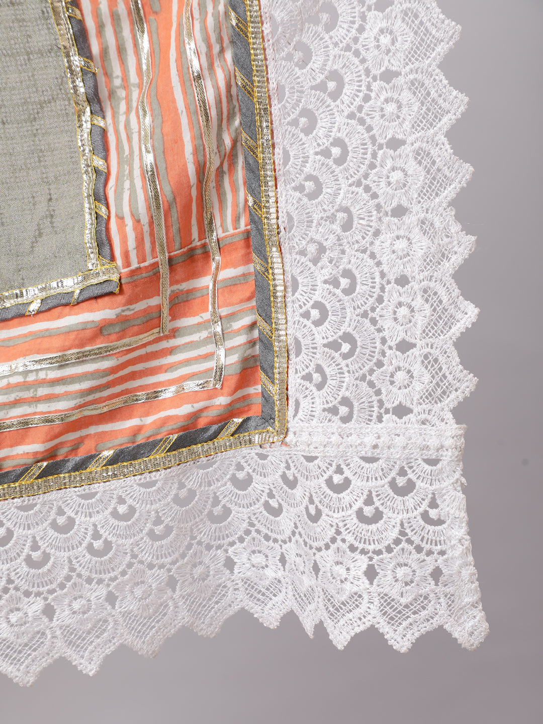 Peach Printed Kurta Sharara With Dupatta - Elganza