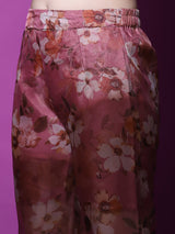 Burgundy Mirror Work Kurta With Balloon Palazzo - Elganza