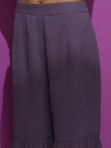 Lavender Sequin Kurta Sharara With Dupatta - Elganza