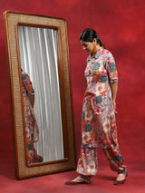 Multicolor Floral Printed Pakistani Kurta With Salwar - Elganza