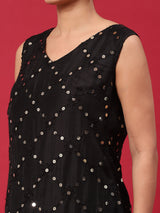 Black Embroidered Kurta Palazzo With Dupatta - Elganza
