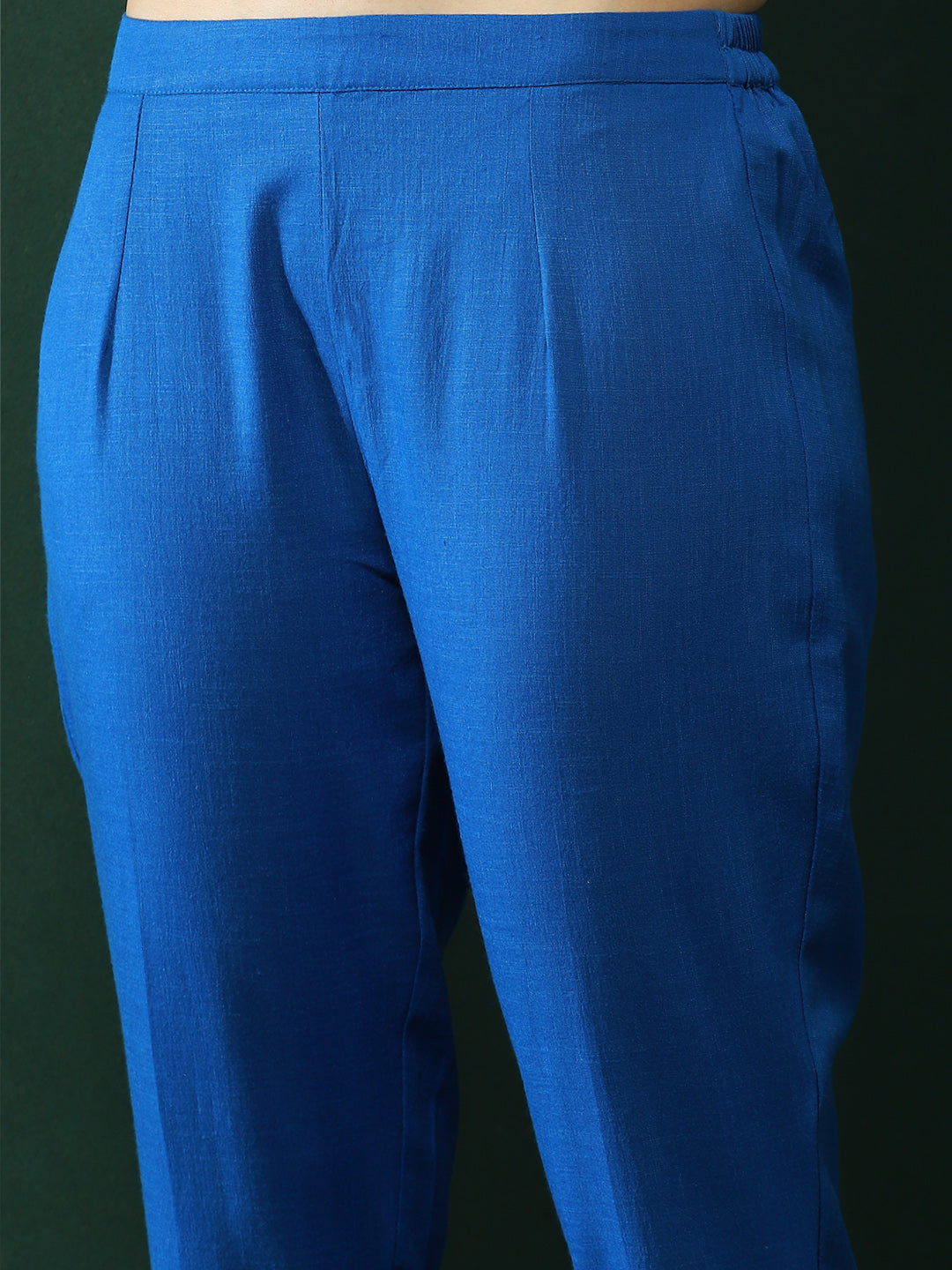 Blue Lurex Kurta Pant With Dupatta - Elganza