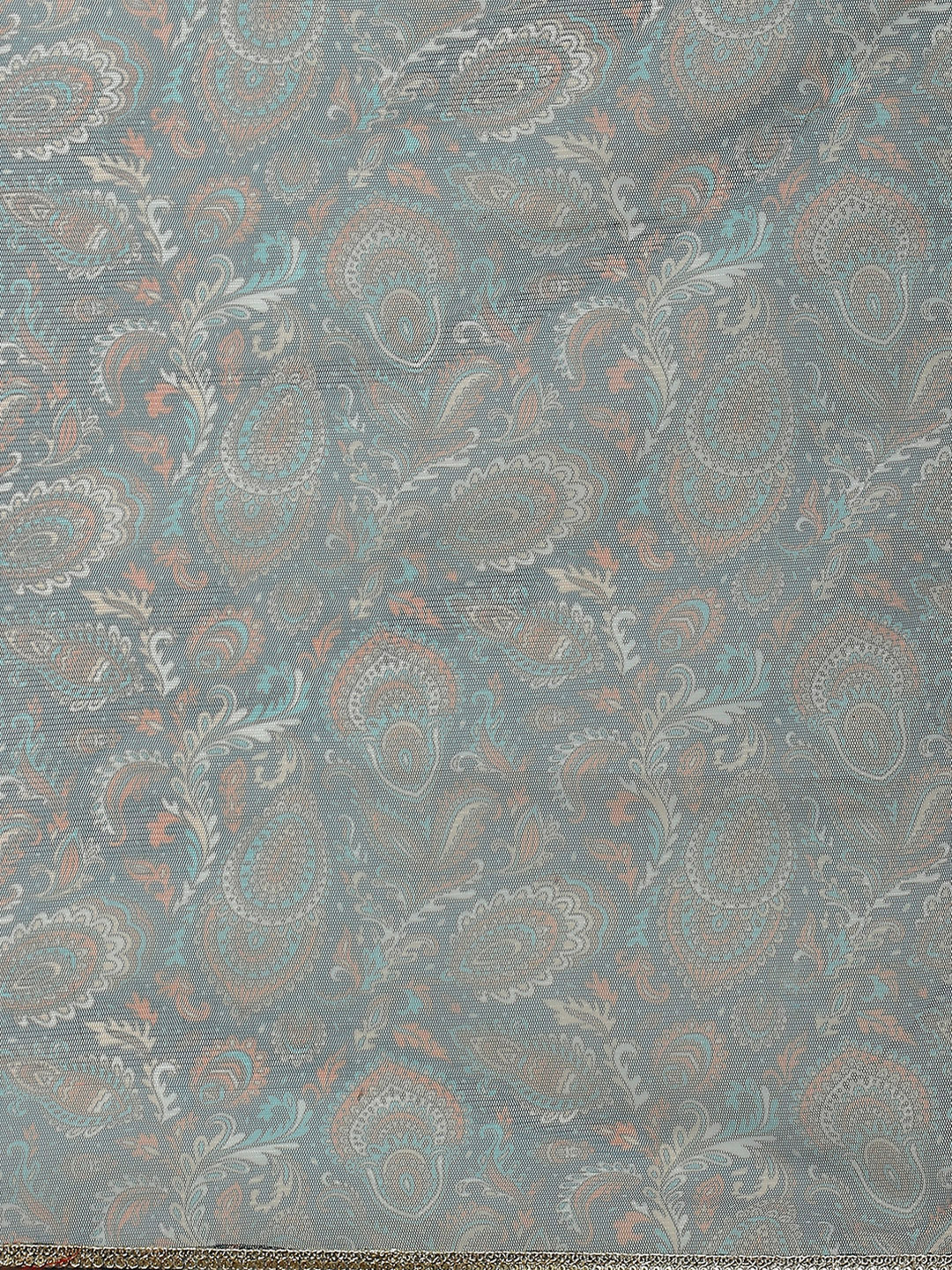 Blue Persian Motif Suit Set with Dupatta - Elganza