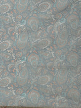 Blue Persian Motif Suit Set with Dupatta - Elganza