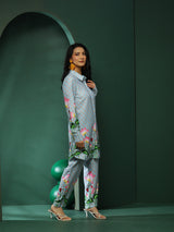 Blue Pichwai Print Couple Combo Set - Elganza