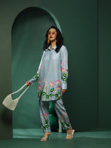 Blue Pichwai Print Couple Combo Set - Elganza