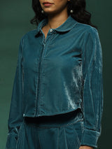 Blue Solid Co-Ords Set - Elganza