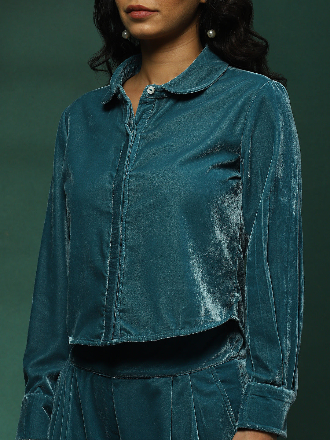 Blue Solid Co-Ords Set - Elganza