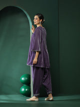 Lavender Lace detailed Flared Co-Ords Set - Elganza