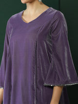 Lavender Lace detailed Flared Co-Ords Set - Elganza