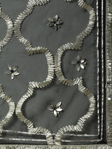 Black Anarkali Pant With Embellished Dupatta - Elganza