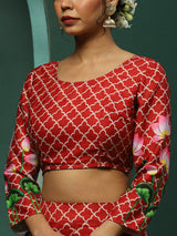 Maroon Pichwai Print Lehenga Choli With Dupatta - Elganza