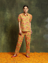 Yellow Floral Print Co-Ord Set - Elganza