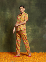 Yellow Floral Print Co-Ord Set - Elganza