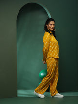 Mustard Floral Print Co-ord Set - Elganza