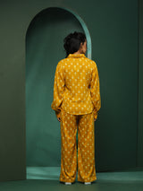 Mustard Floral Print Co-ord Set - Elganza