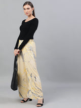 Yellow Abstract Print Palazzos - Elganza