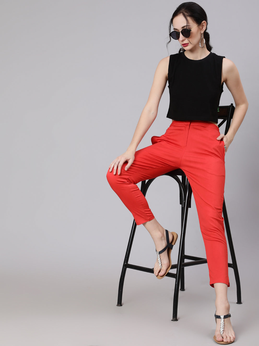 Red Cigarette Trouser - Elganza