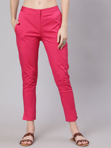 Magenta Cigarette Trouser - Elganza