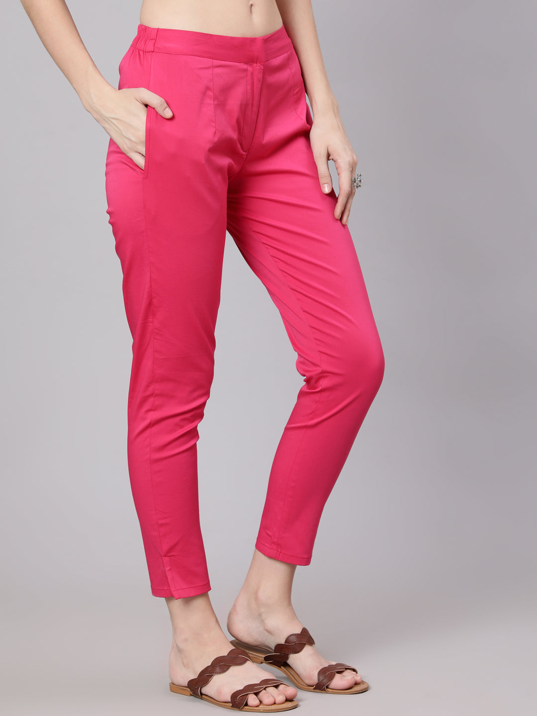 Magenta Cigarette Trouser - Elganza