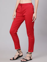 Maroon Slim Fit Pant - Elganza
