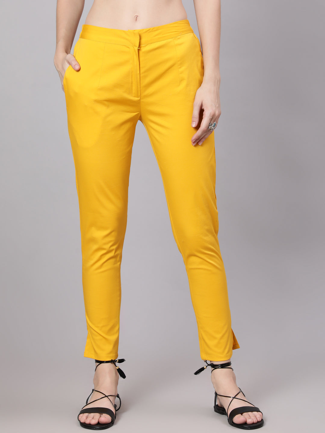 Yellow Cigarette Trouser - Elganza
