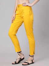 Yellow Cigarette Trouser - Elganza