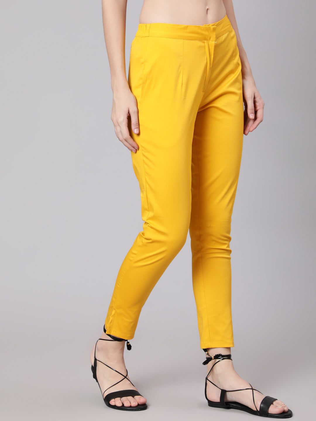 Yellow Cigarette Trouser - Elganza