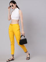 Yellow Cigarette Trouser - Elganza