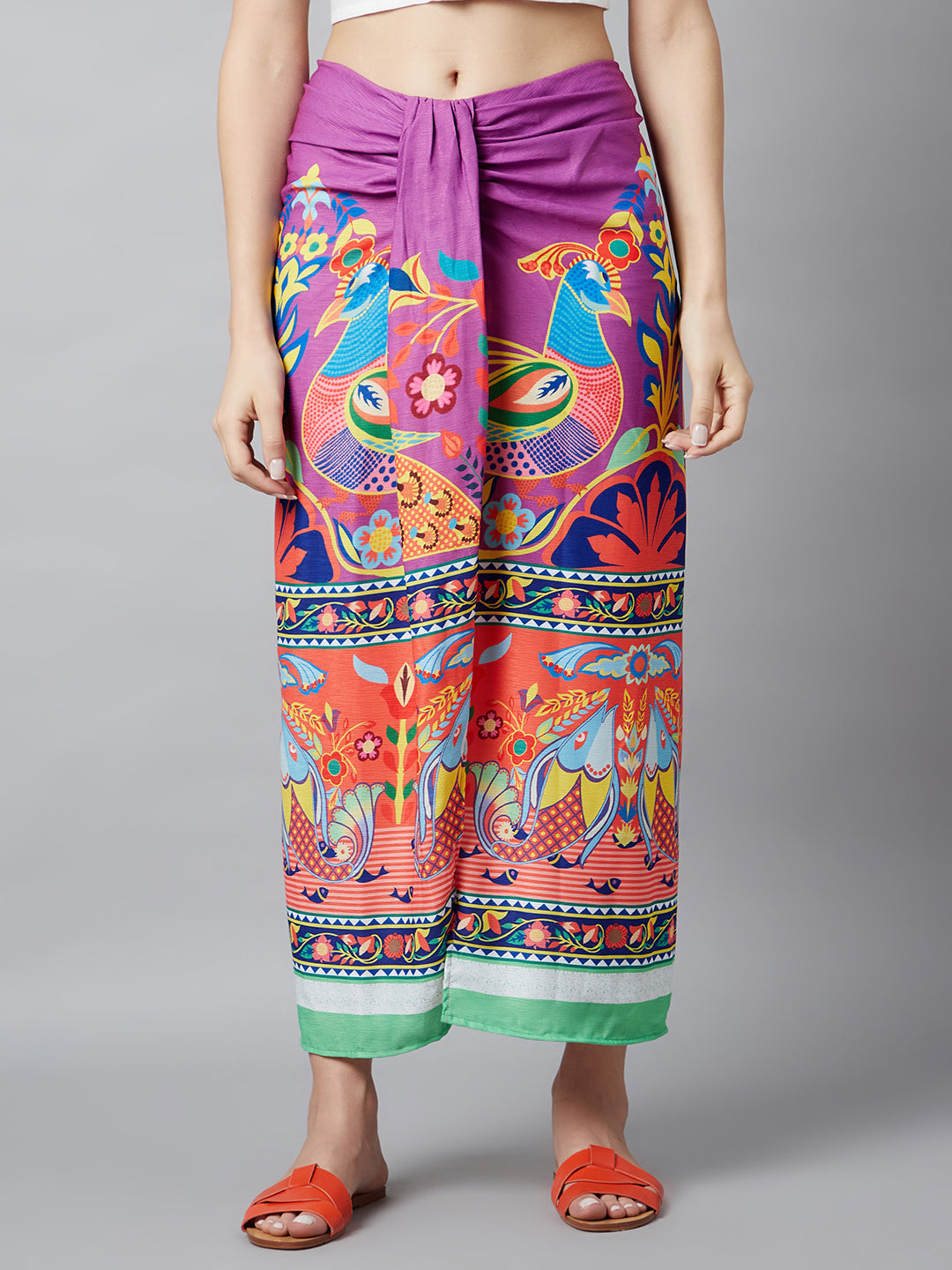 Digital Print Front Slit Skirt - Elganza