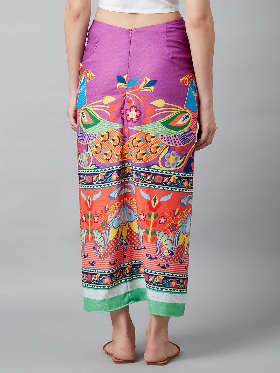 Digital Print Front Slit Skirt - Elganza