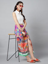 Digital Print Front Slit Skirt - Elganza