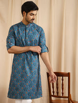 Blue Indian Long Kurta - Elganza