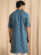 Blue Indian Long Kurta - Elganza