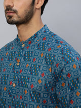 Blue Indian Long Kurta - Elganza