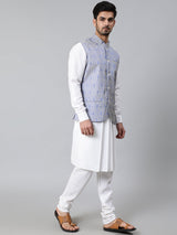 Blue Brocade Couple Combo - Elganza