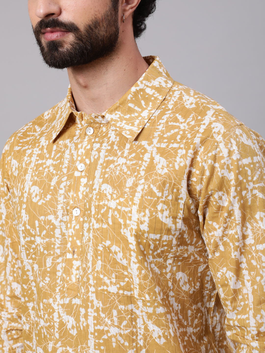 Yellow Printed Short Kurta - Elganza