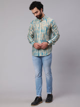 Cream Shibori Print Shirt - Elganza