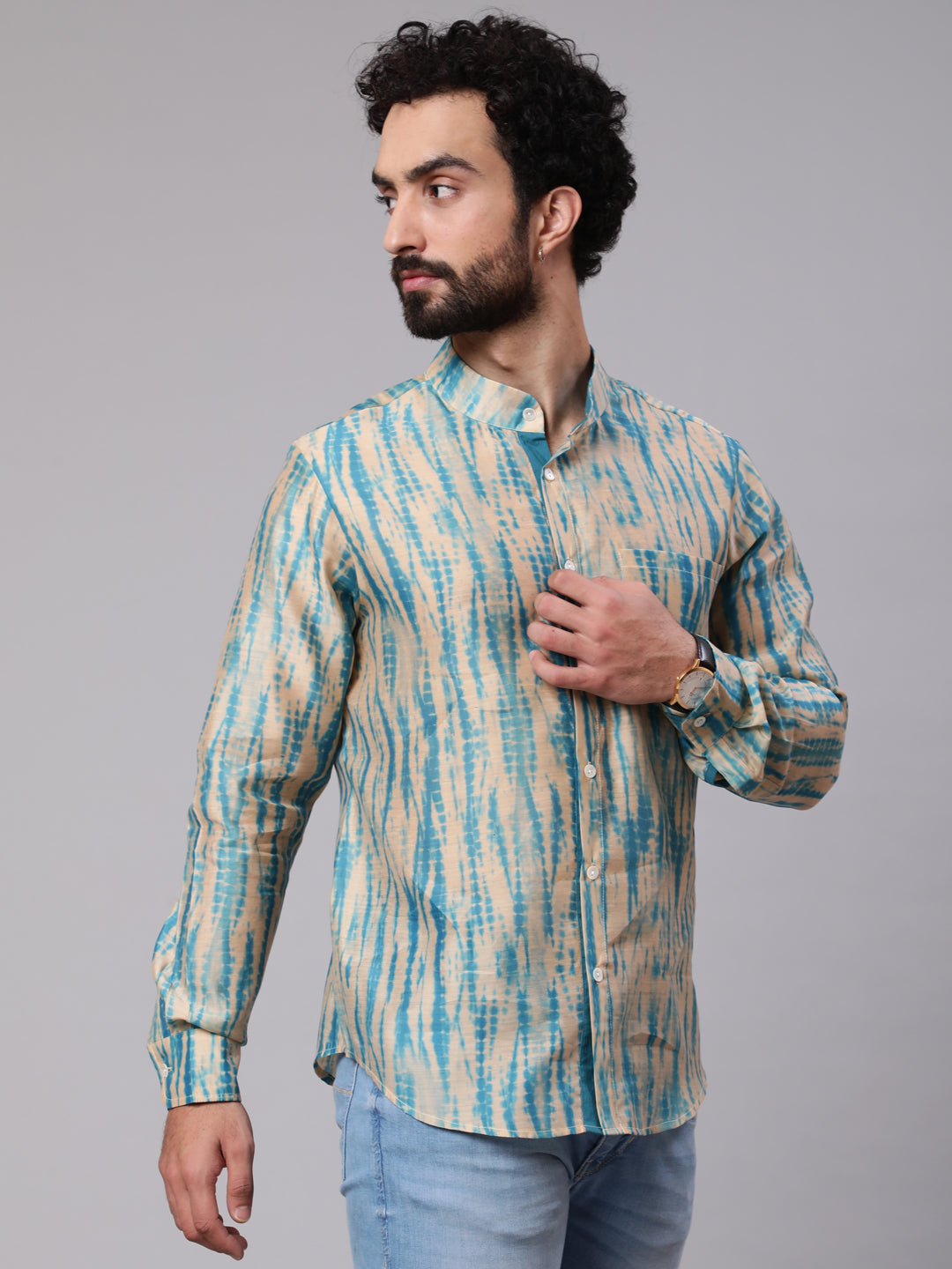 Cream Shibori Print Couple Combo - Elganza