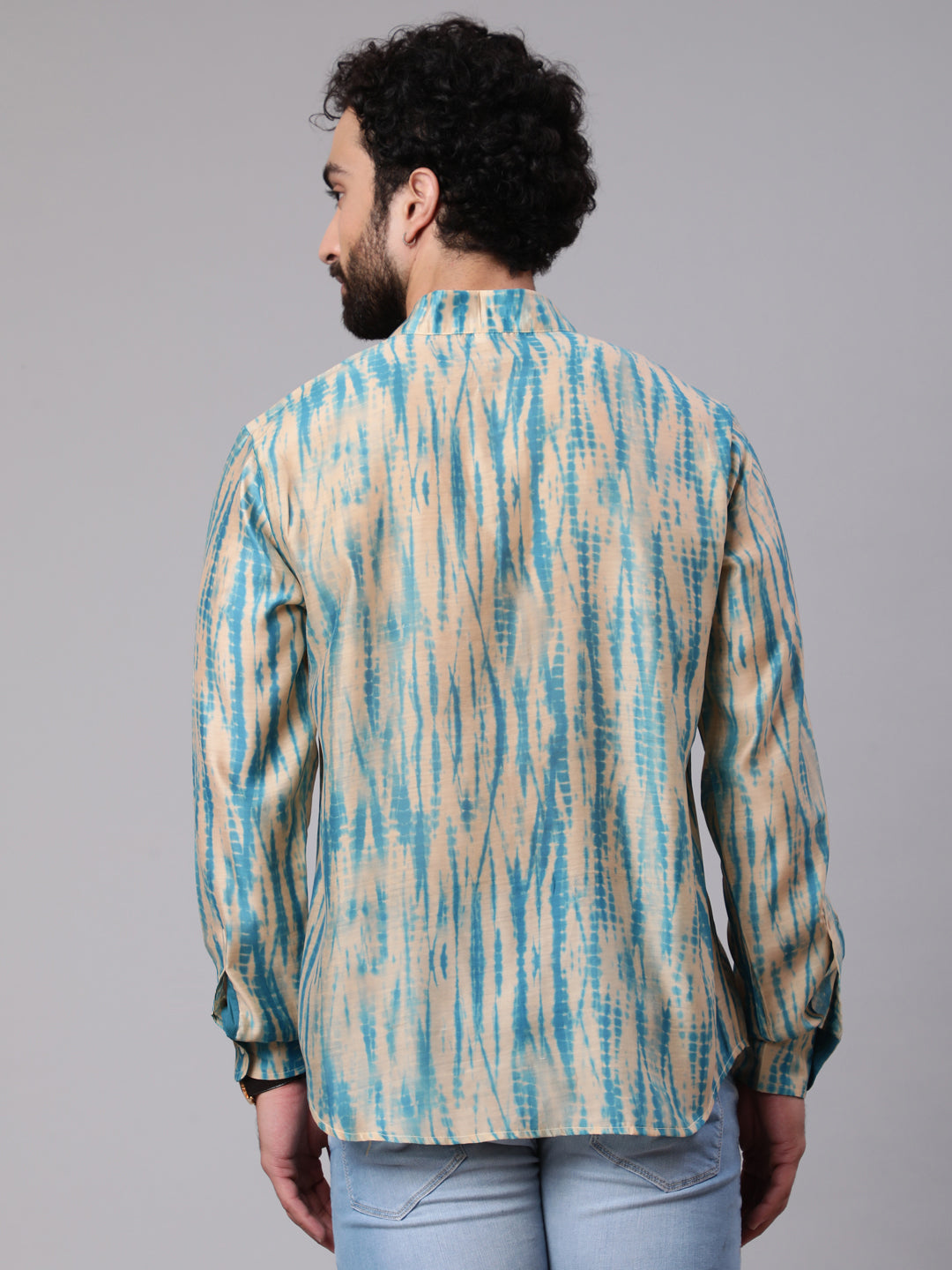 Cream Shibori Print Shirt - Elganza